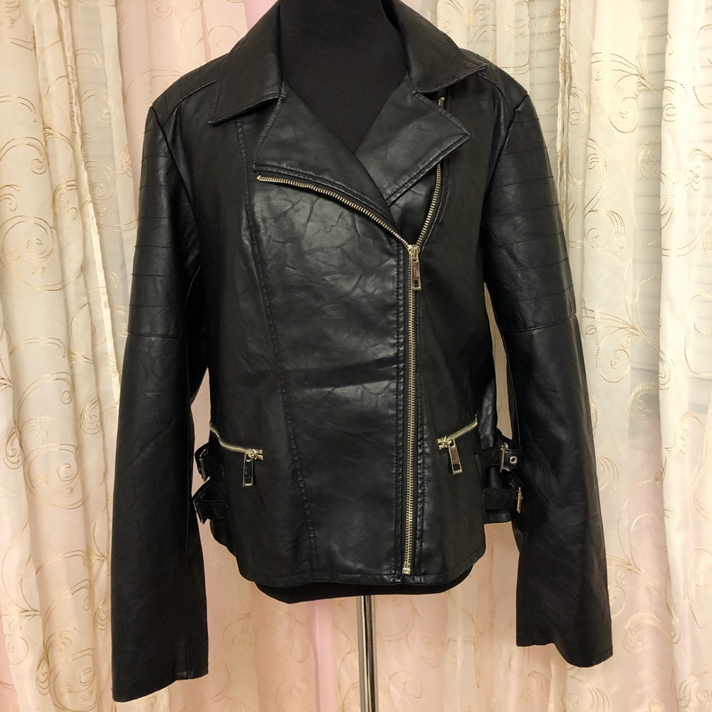 NWOT ana Faux leather asymmetrical moto jacket XL